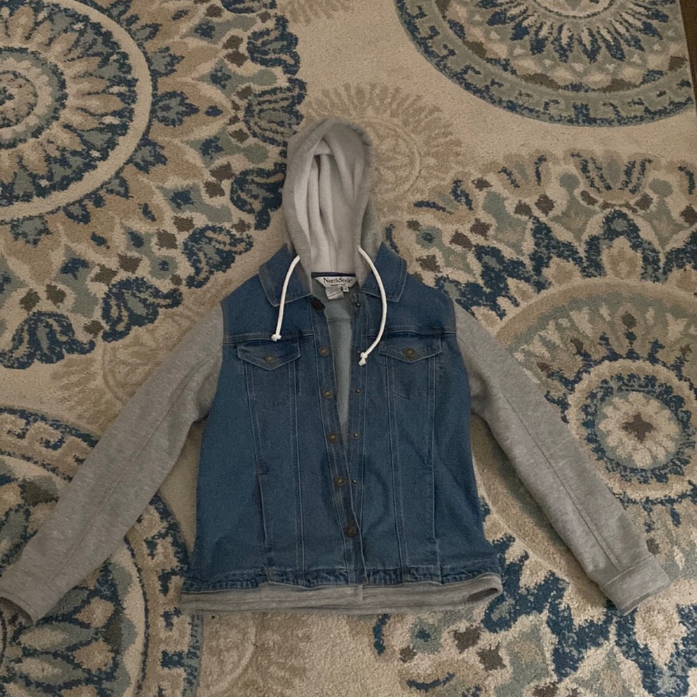 NorthStyle Jean and grey hooded Jacket size-small